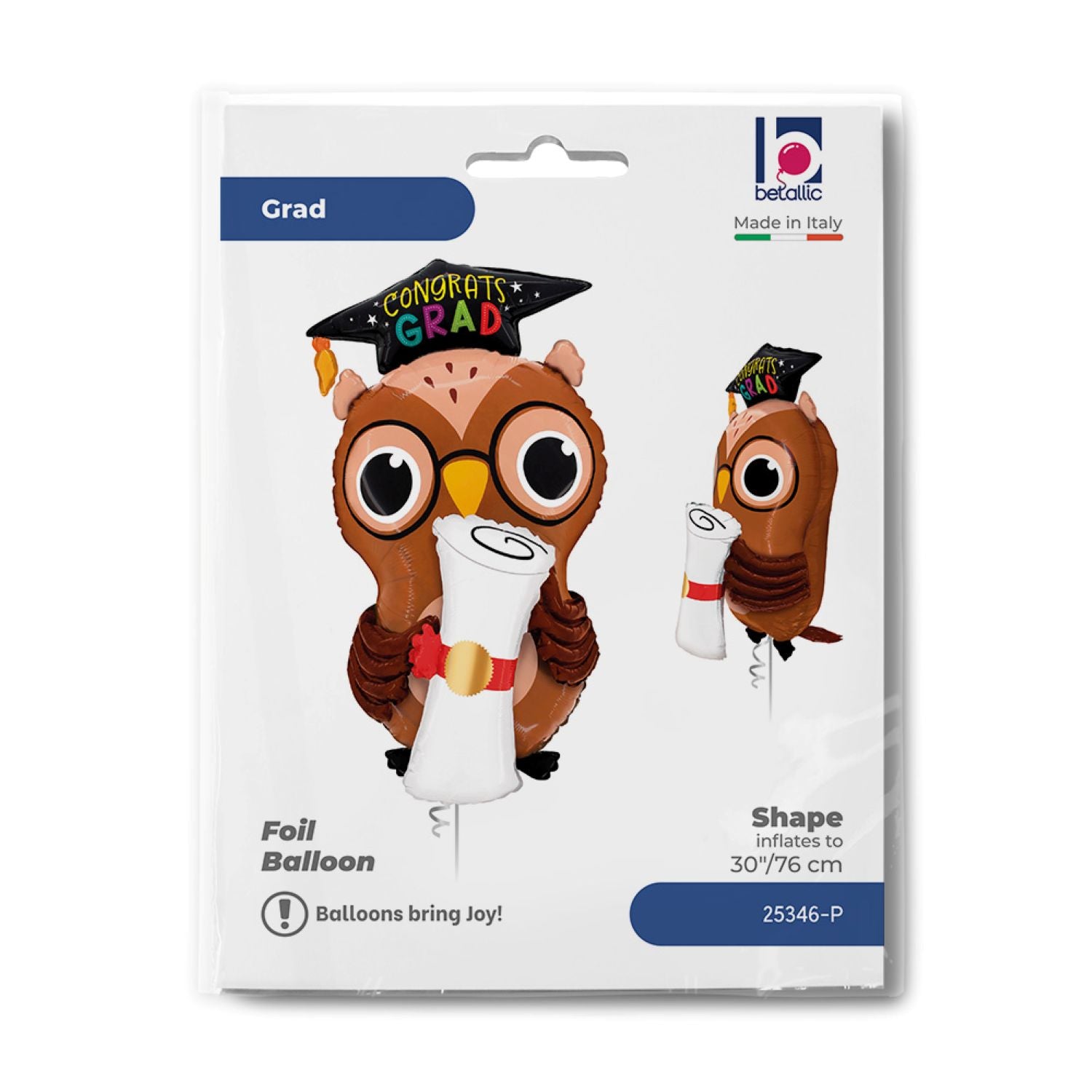 folienballon-eule-congrats-grad-76cm-shape-ballon-deko image 5