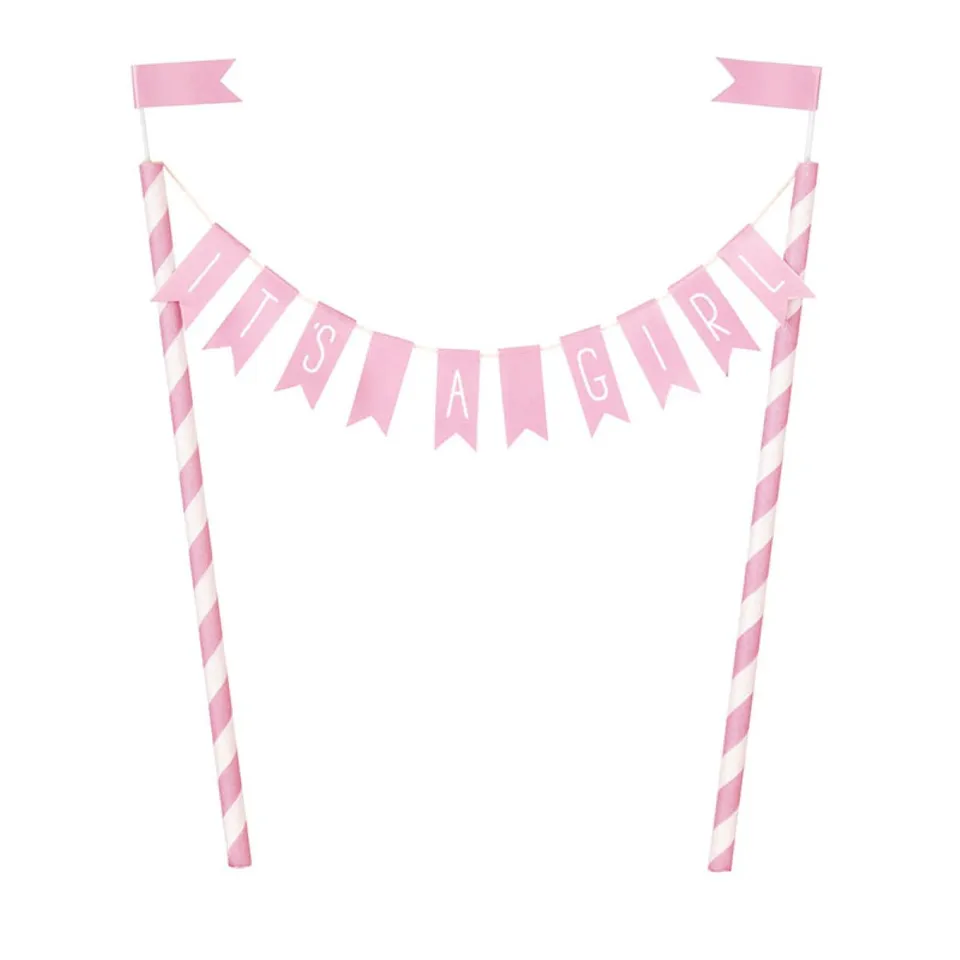 das-kost-mland-dekorationen-tortendeko-banner-it-s-a-girl-pink image 1