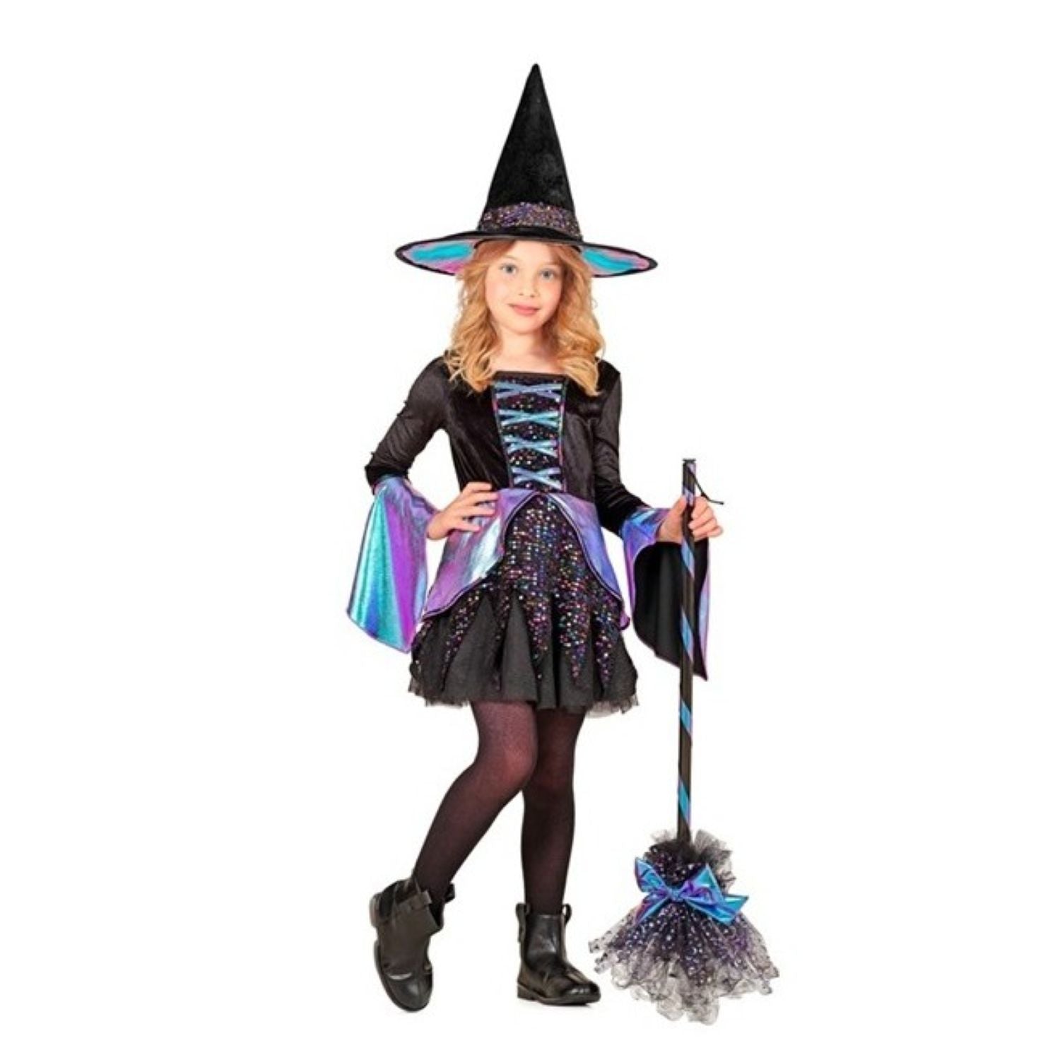 das-kost-mland-m-dchen-hexe-kost-m-kleid-hut-116 image 3