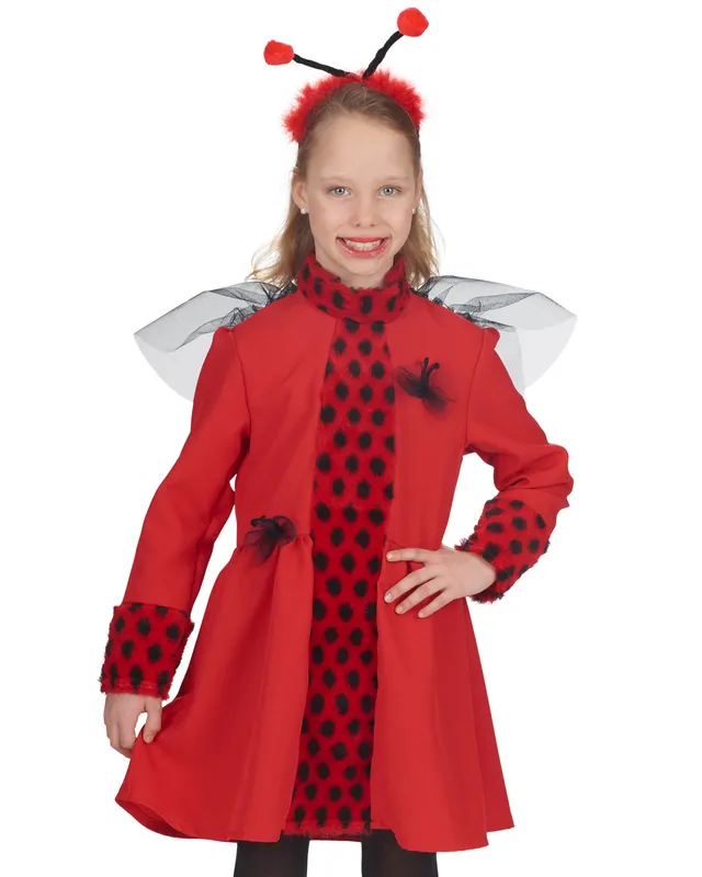 das-kost-mland-m-dchen-marienk-fer-kost-m-kleid-gr-128-mit-fl-gel image 1