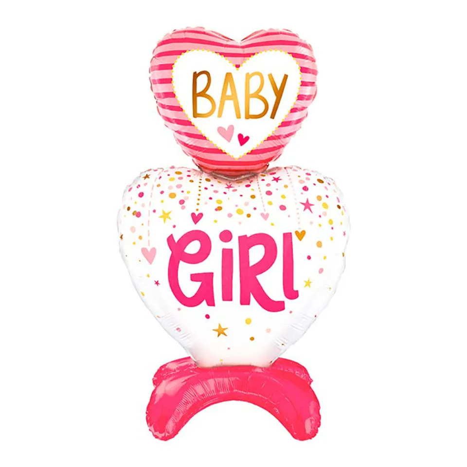 das-kost-mland-baby-girl-hearts-folienballon-rosa-airfill image 1