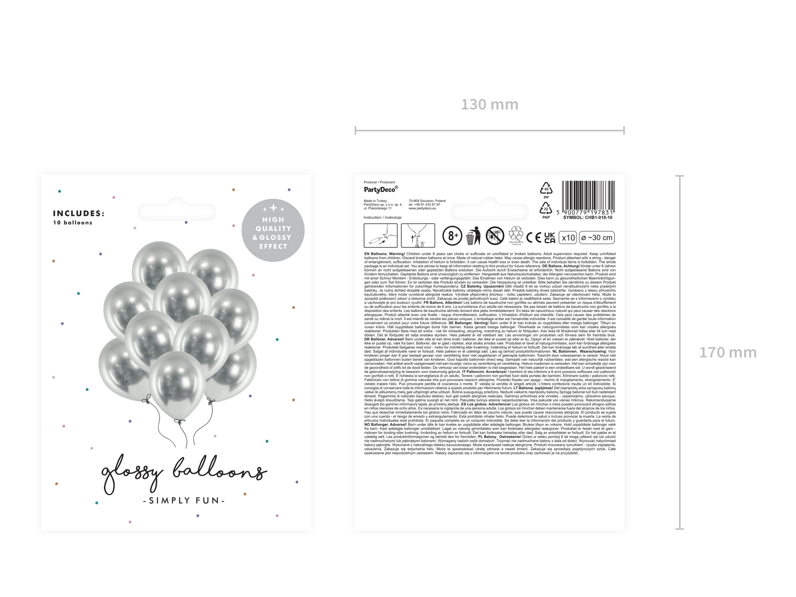 das-kost-mland-dekorationen-luftballon-uni-glossy-30-cm-silber-10-stk image 2