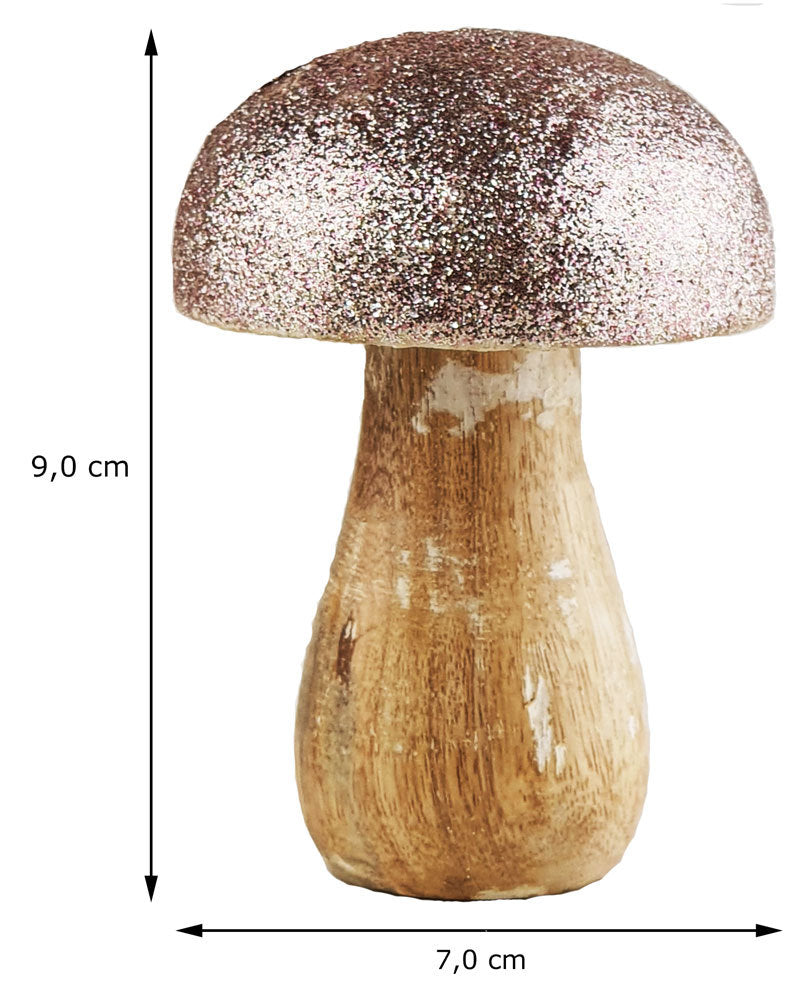 das-kost-mland-pilz-deko-mangoholz-9-cm-rosa-glitzer image 3