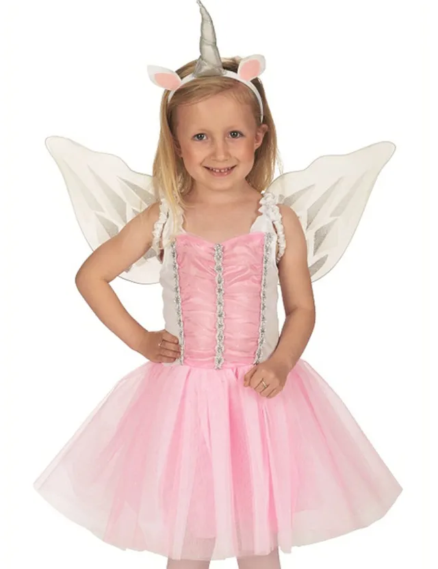 das-kost-mland-m-dchen-einhorn-ballerina-kost-m-rosa-128 image 1
