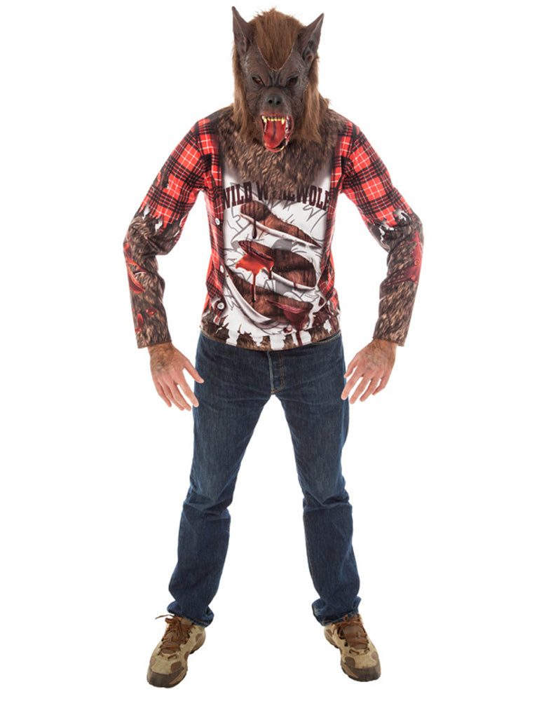 das-kost-mland-werwolf-kost-m-herren-2-tlg-shirt-maske image 2
