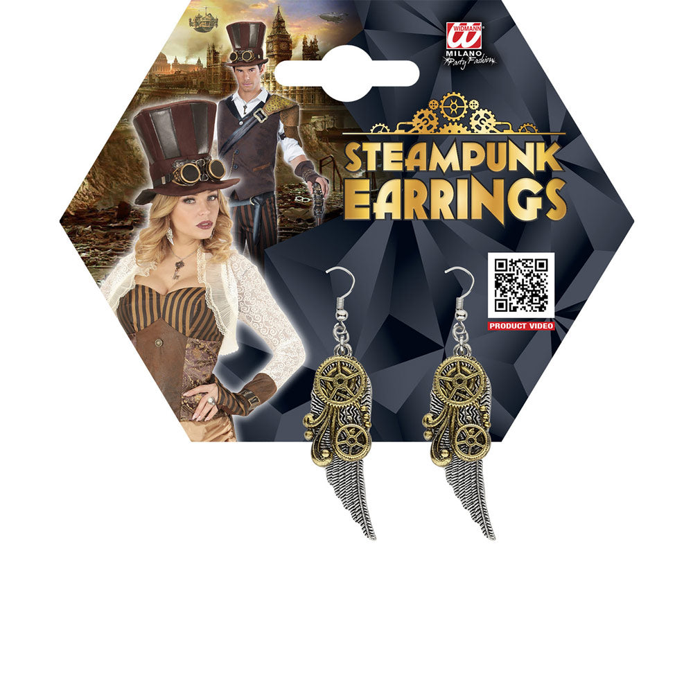 das-kost-mland-accessoires-steampunk-ohrringe-fl-gel-silber-gold image 2