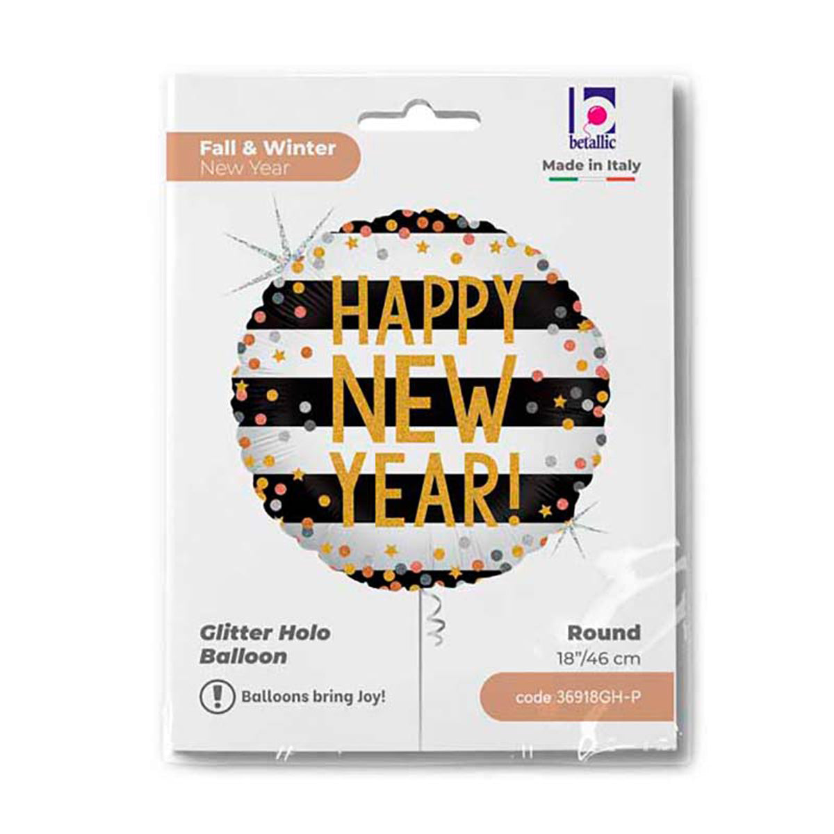 das-kost-mland-new-year-konfetti-folienballon-46cm-holo-glitter image 2