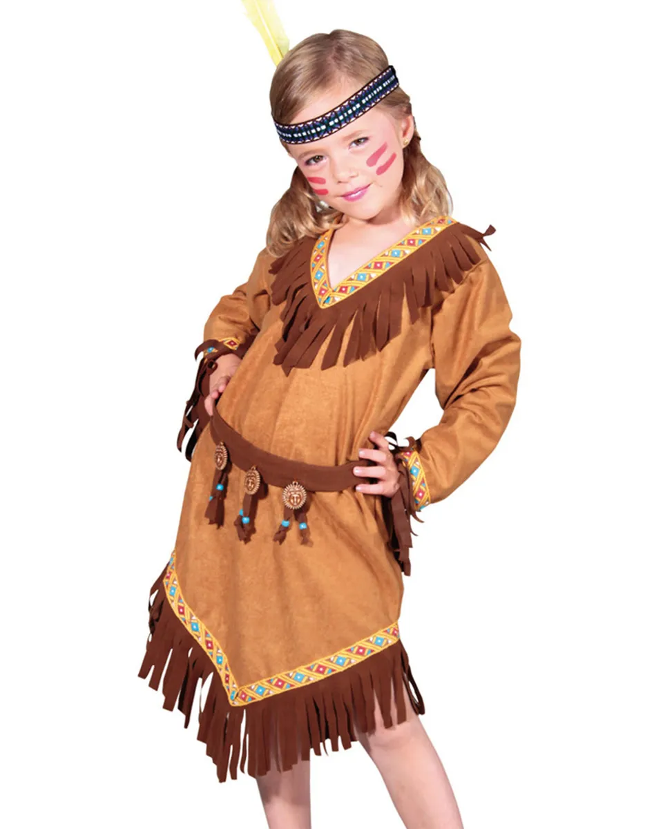 das-kost-mland-namida-indianerin-kost-m-m-dchen-braun-fransen image 1