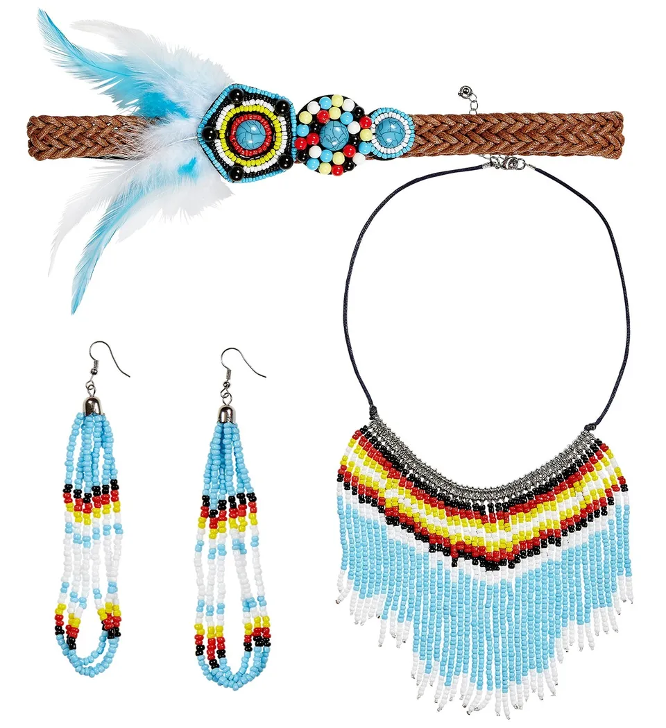 das-kost-mland-accessoires-indianerin-schmuck-set-4tlg-mehrfarbig image 1