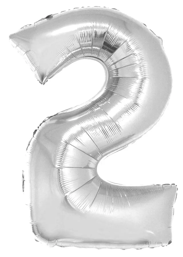 das-kost-mland-folienballon-zahl-2-silber-xxl-100-cm image 1