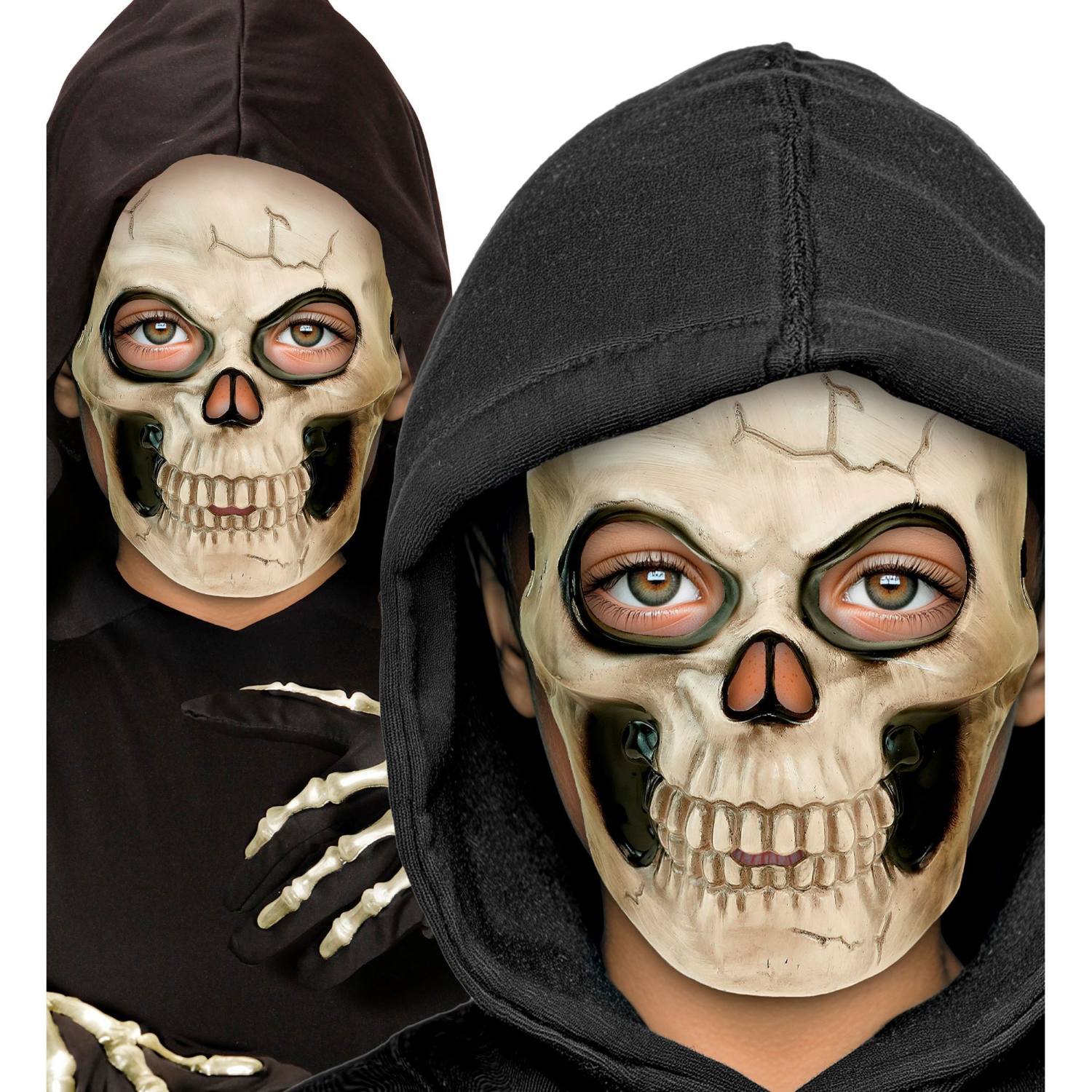 das-kost-mland-totenkopf-maske-kinder-halloween-knochenfarbe image 5