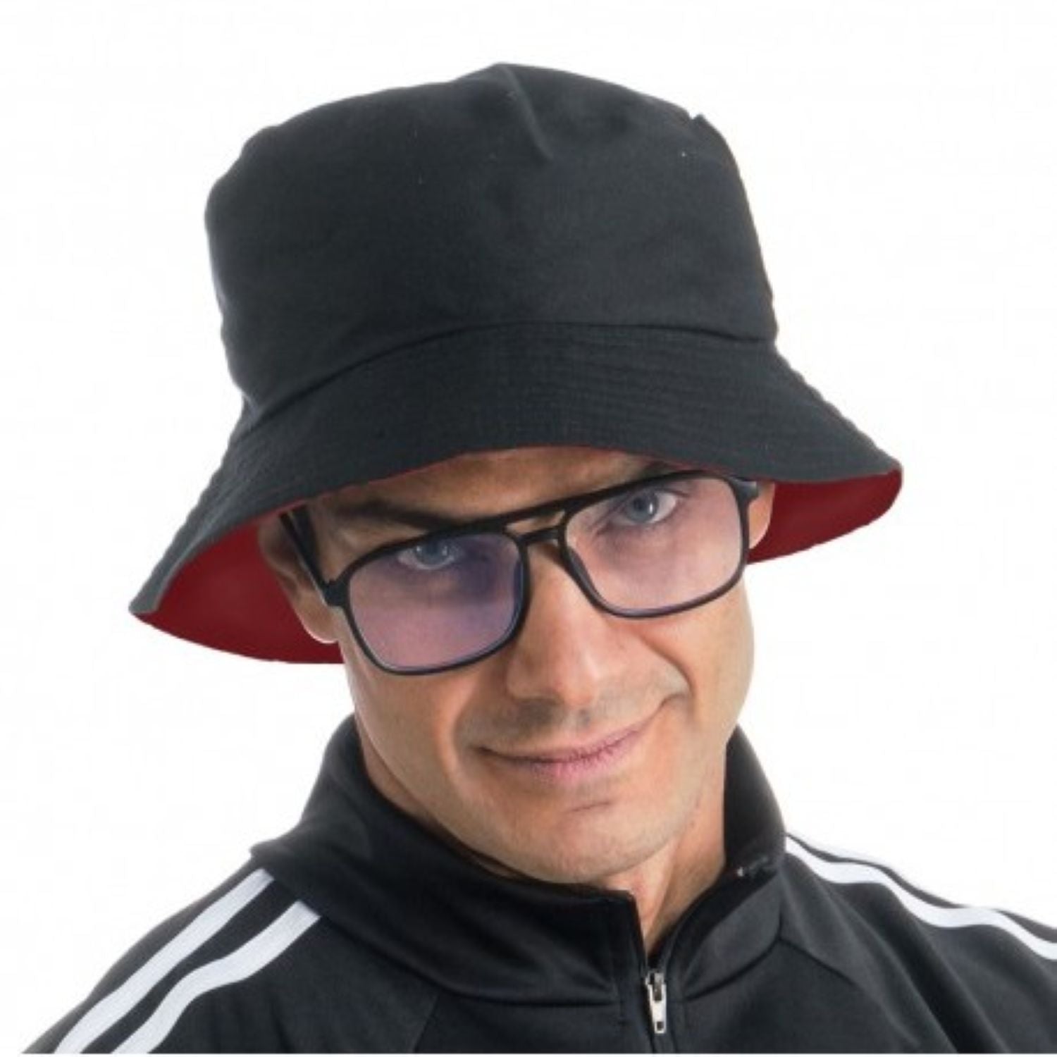 das-kost-mland-rapper-set-wendehut-brille-schwarz-rot-2-tlg image 1
