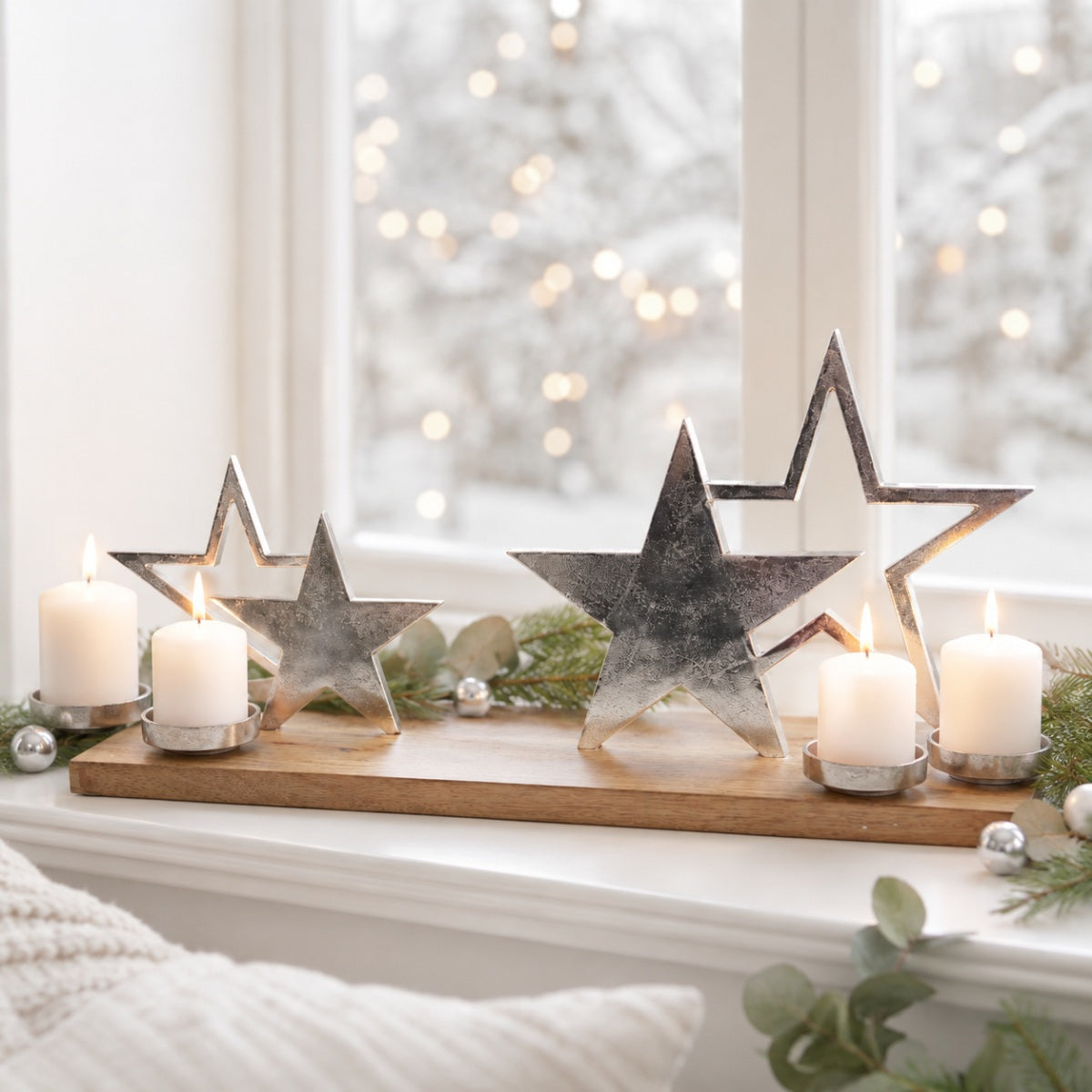 adventskerzenhalter-holz-silber-sterne-xl-68x20x30cm-adventskranz image 4