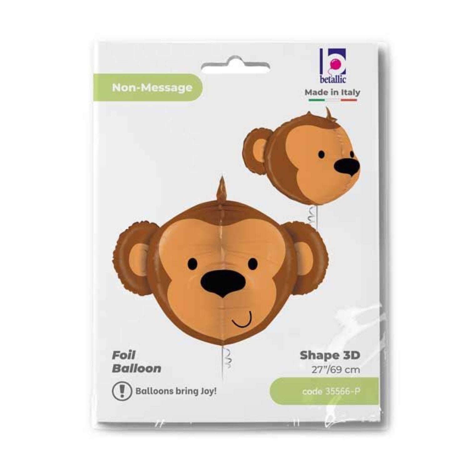 das-kost-mland-affe-3d-shape-folienballon-69cm image 2