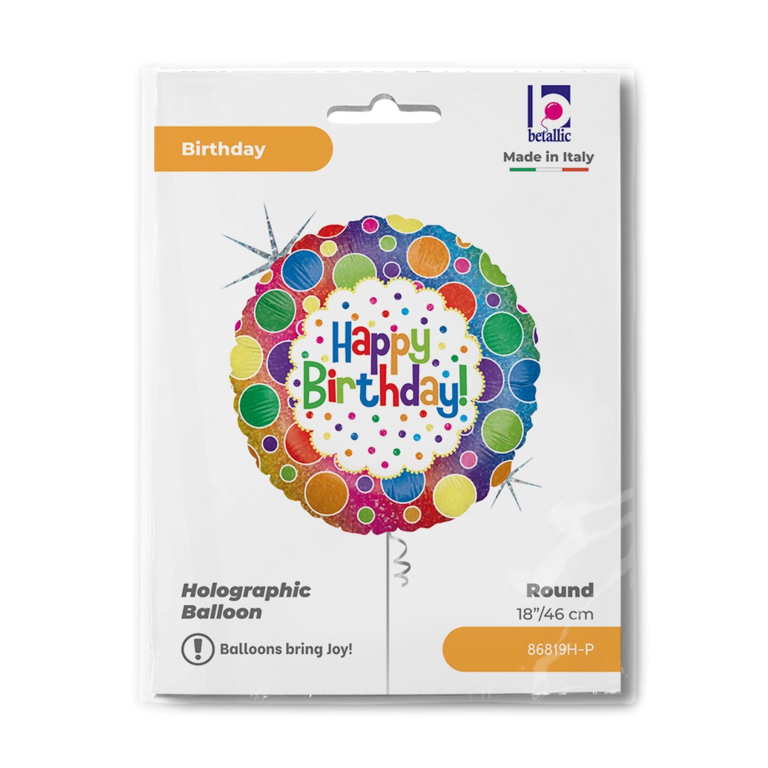 das-kost-mland-dots-happy-birthday-folienballon-holo-46cm image 2