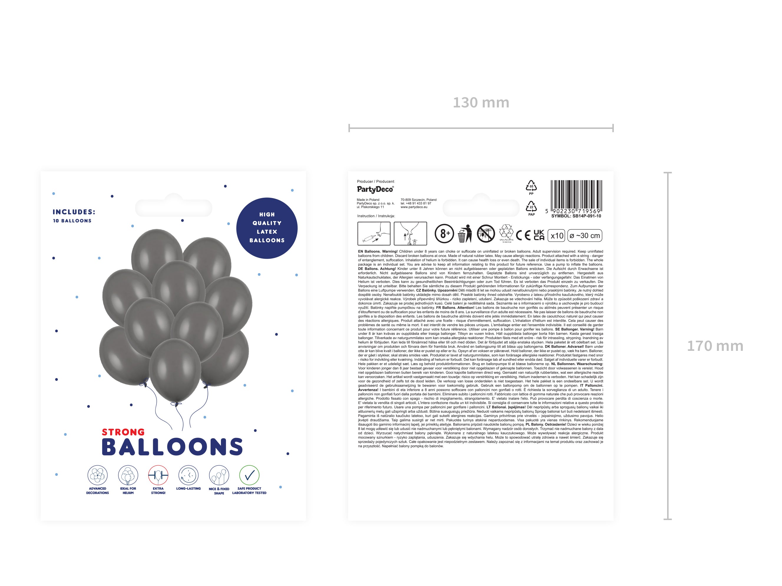 das-kost-mland-luftballon-uni-pastell-grau-30cm-10-st-ck image 2