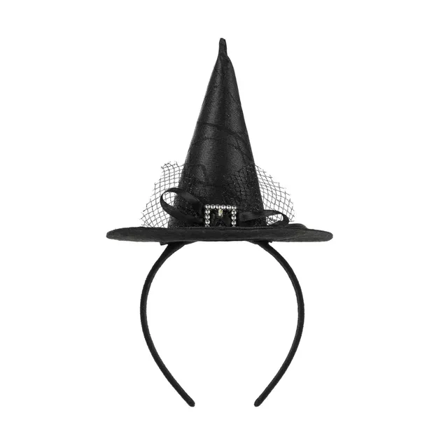 das-kost-mland-mini-hexenhut-haarreif-schwarz-halloween image 1
