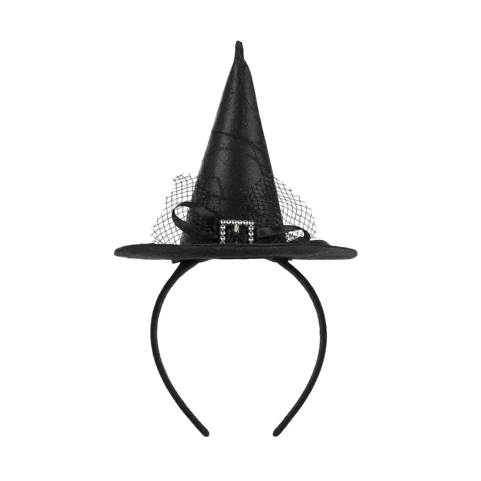 das-kost-mland-mini-hexenhut-haarreif-schwarz-halloween image 1
