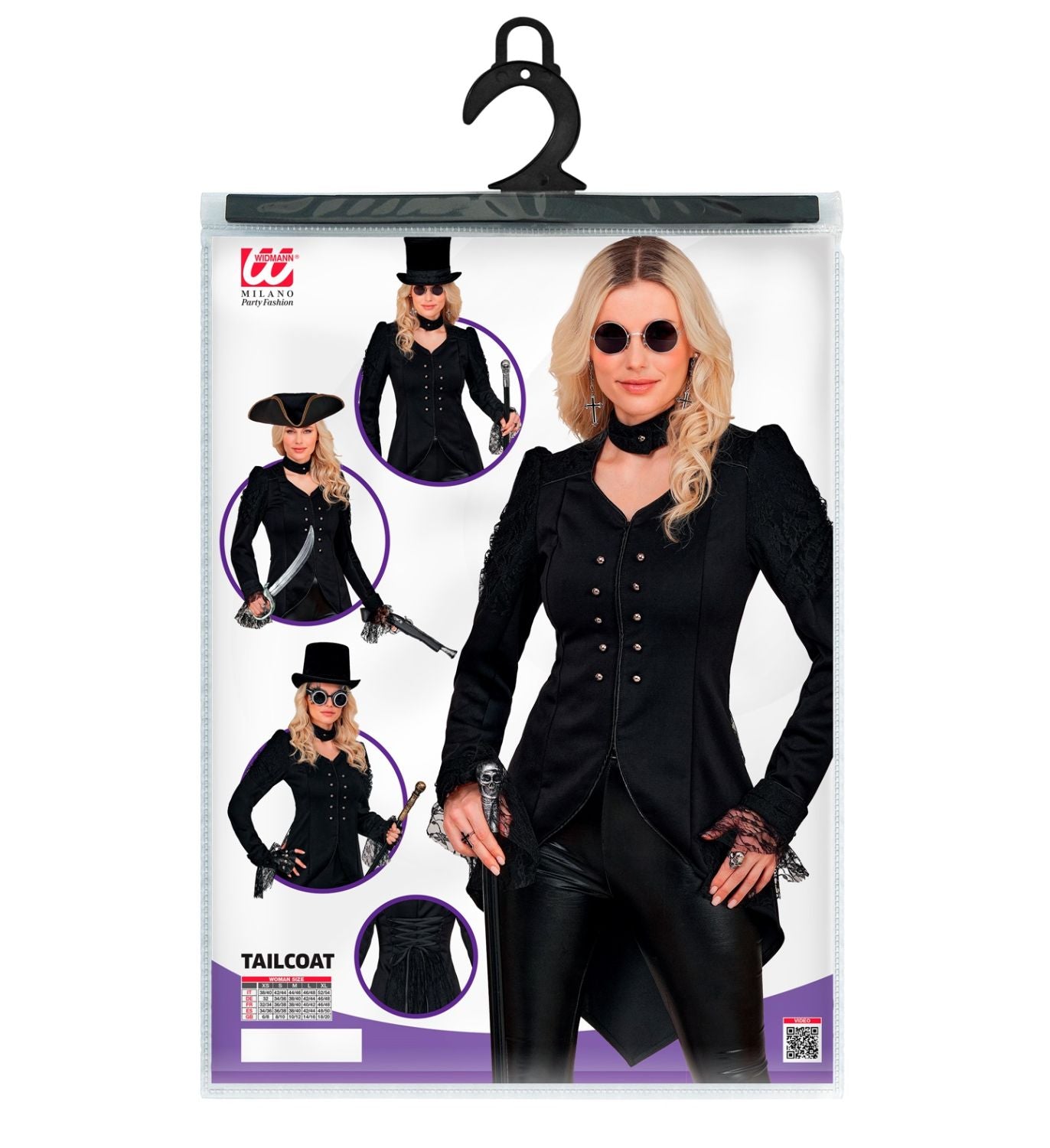 das-kost-mland-damen-gothic-frack-schwarz-karneval image 8