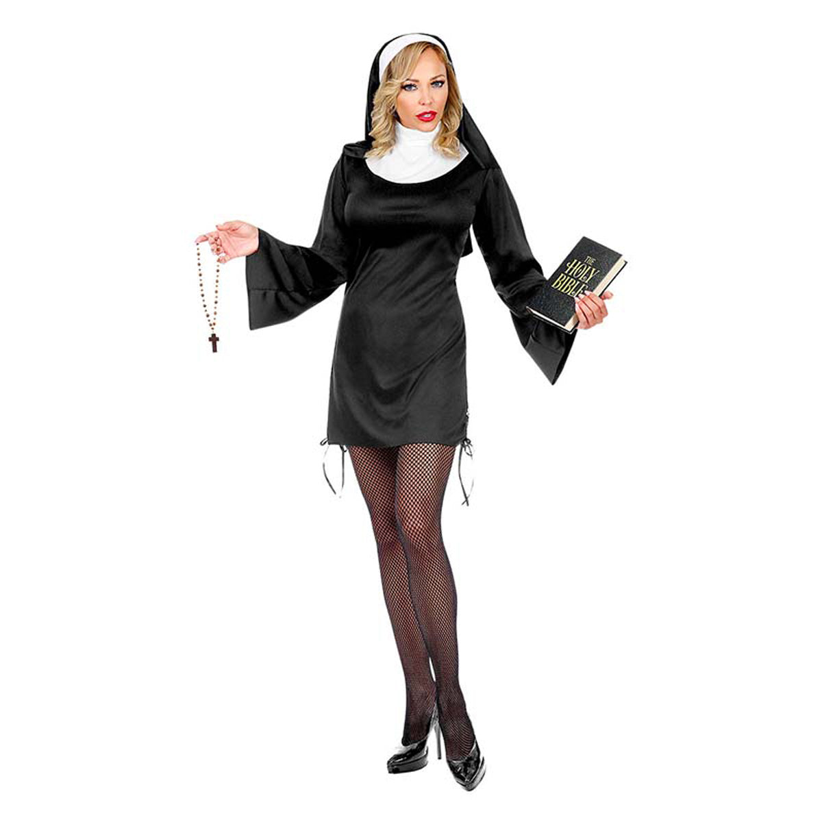 das-kost-mland-nonnen-kost-m-damen-kleid-haube-schwarz-gr-l image 2