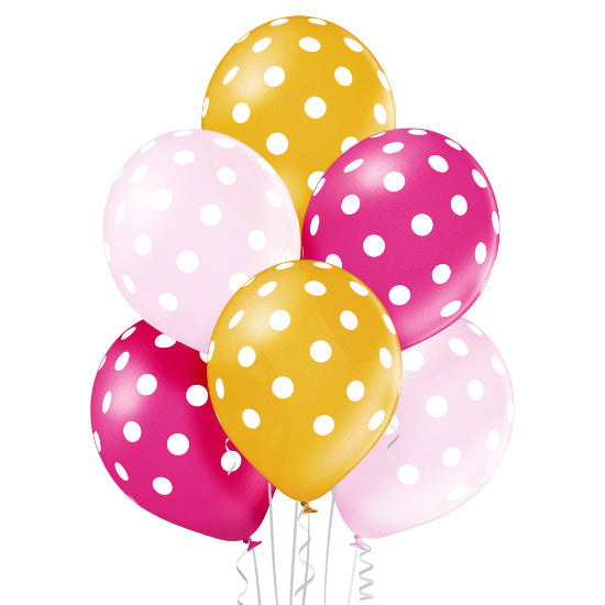 das-kost-mland-dekorationen-polka-dots-girl-luftballon-metallic-6-stk-30cm image 1