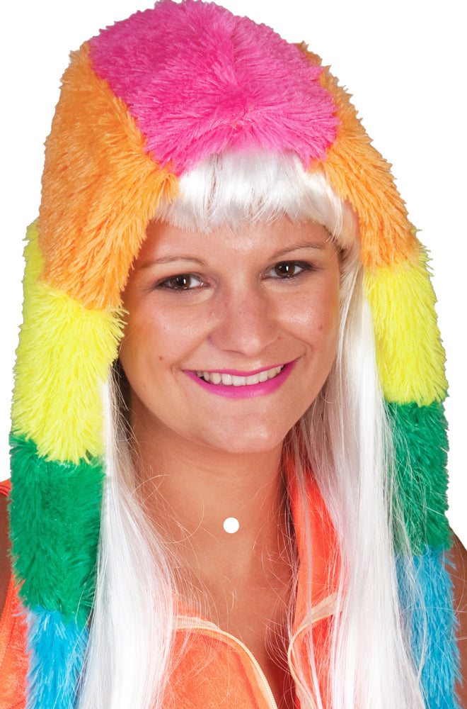 das-kost-mland-pl-schm-tze-rainbow-clownm-tze-bunt image 2