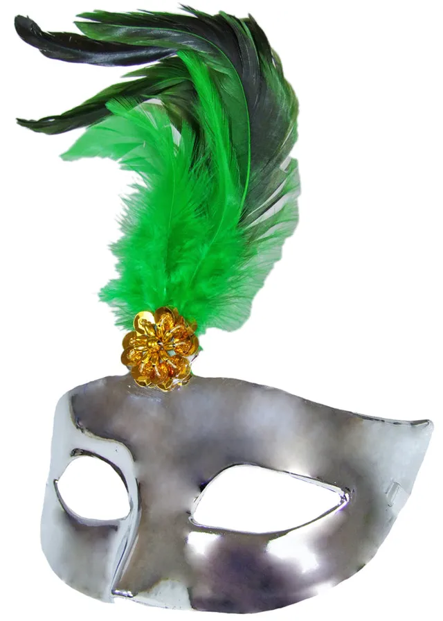 das-kost-mland-accessoires-augenmaske-mit-federn-silber-gr-n image 1
