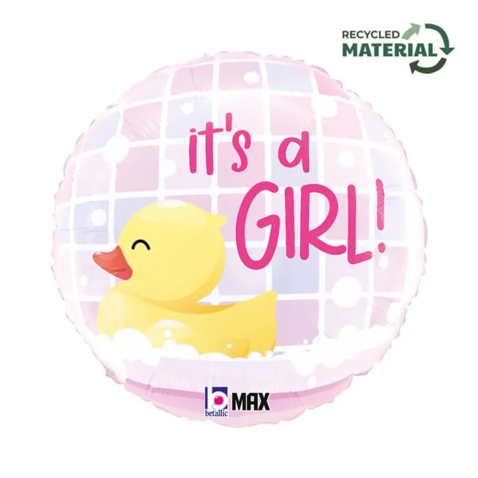das-kost-mland-folienballon-ente-it-s-a-girl-46cm image 1