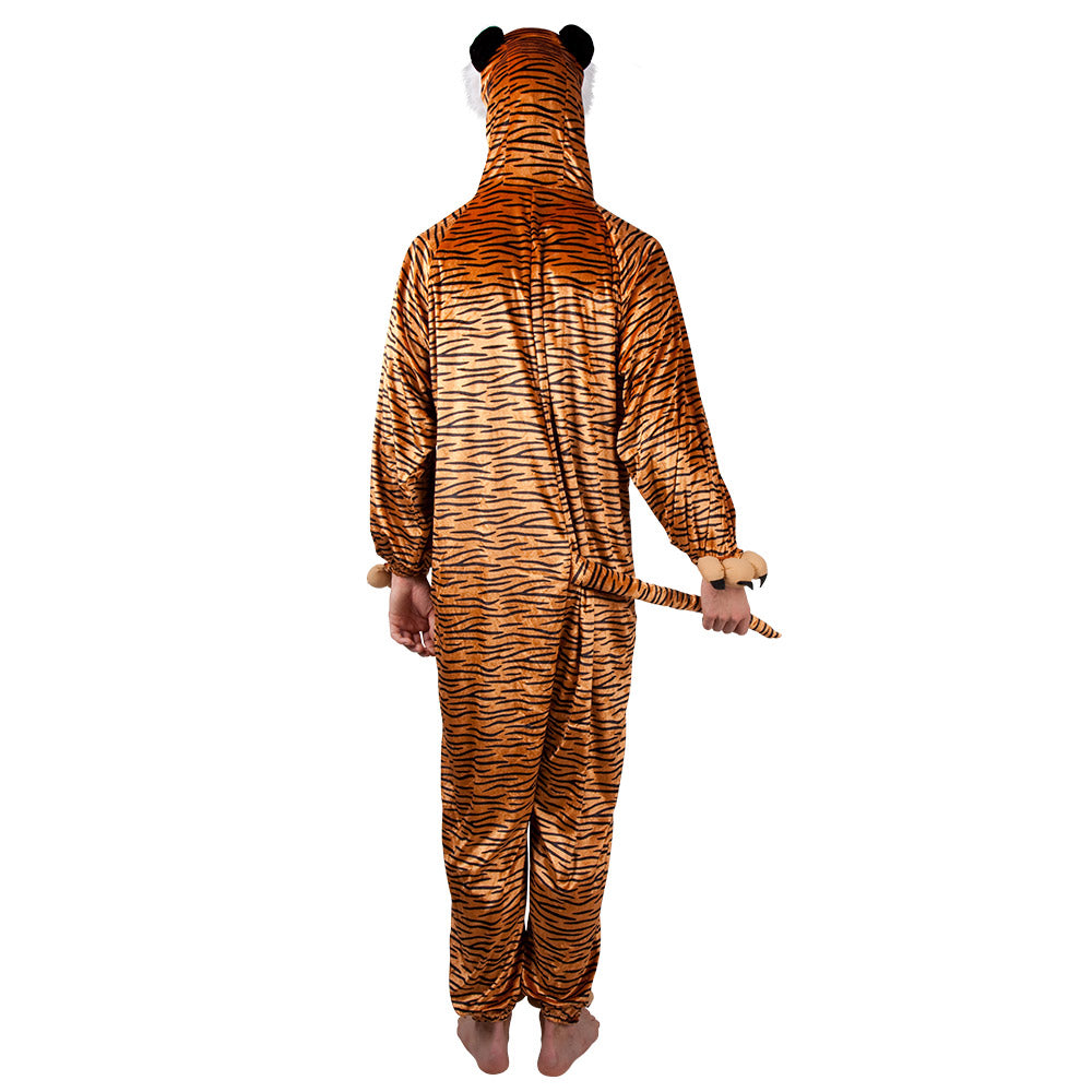 das-kost-mland-tiger-kost-m-herren-braun-overall-kapuze image 4
