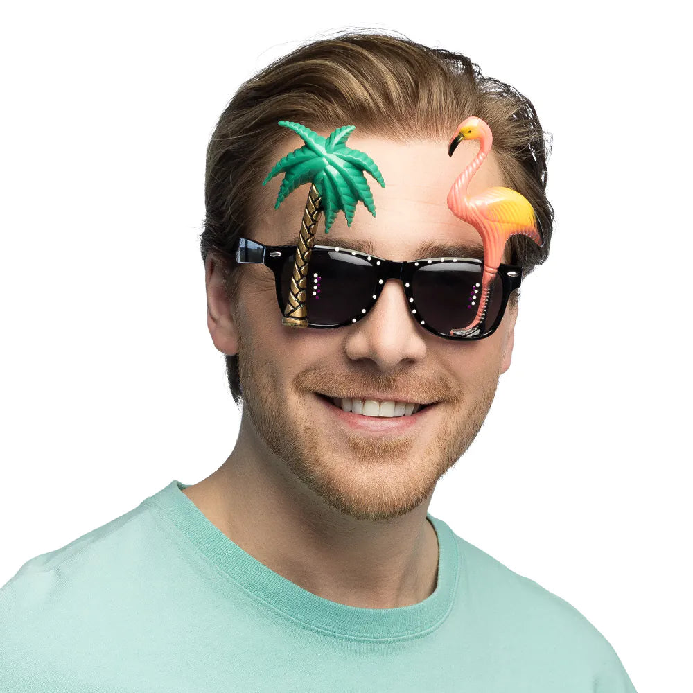 das-kost-mland-hawaii-partybrille-palme-flamingo-mehrfarbig image 3