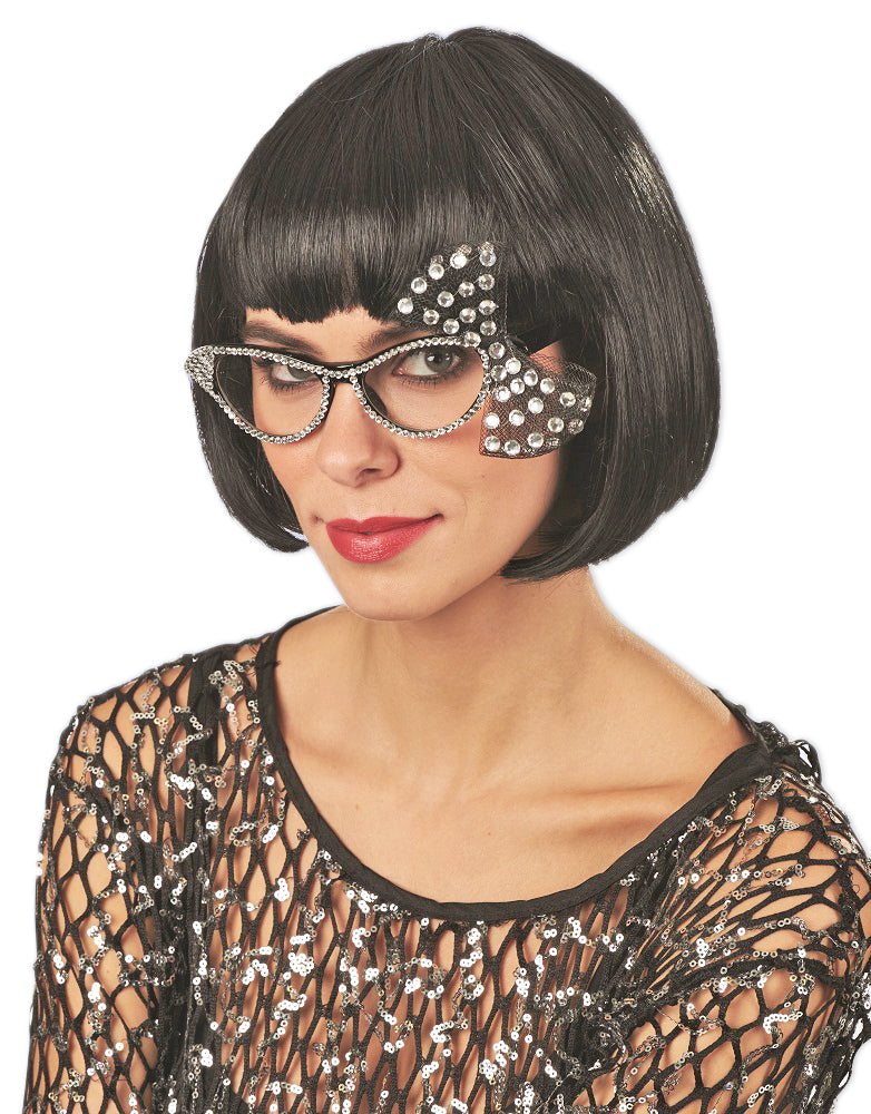 das-kost-mland-accessoires-cat-eye-brille-schwarz-kristall image 2
