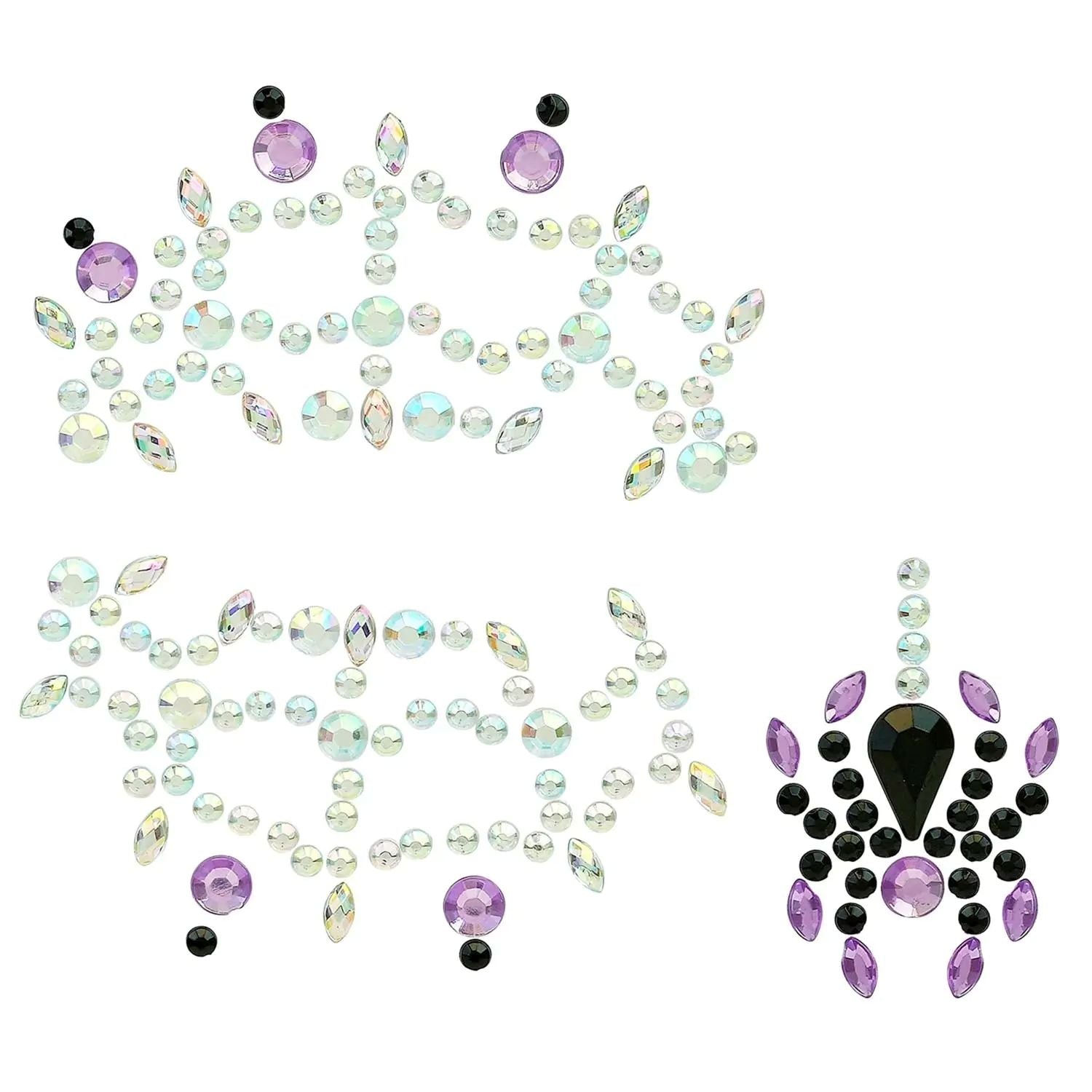 das-kost-mland-spinne-face-jewels-glitzersteine-mehrfarbig image 4