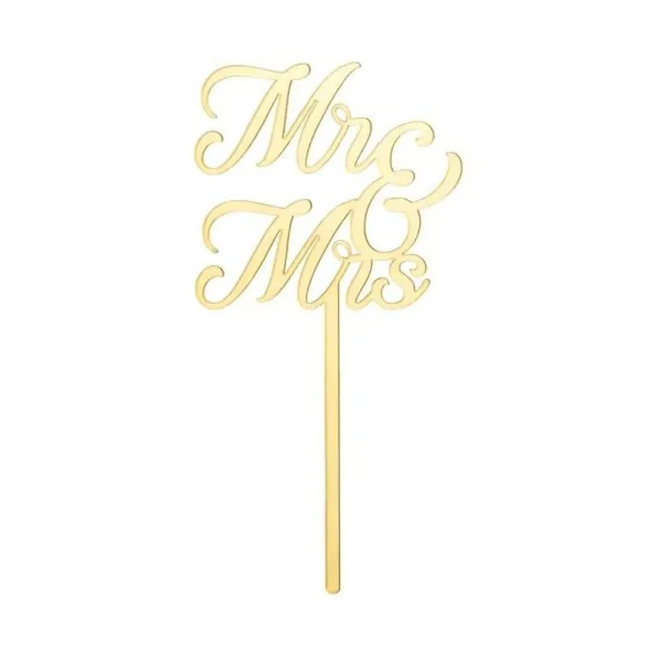 das-kost-mland-mr-mrs-tortendeko-gold-16-5cm-acryl-topper image 1