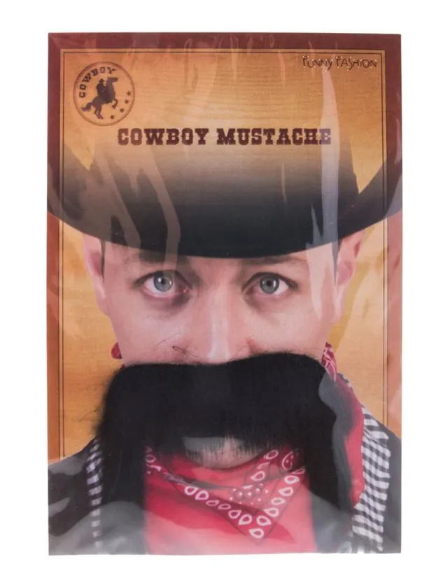 das-kost-mland-accessoires-schnurrbart-cowboy-schwarz image 1