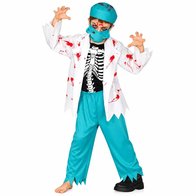 das-kost-mland-skelett-zombie-chirurg-kost-m-kinder-7-9-jahre-5-tlg image 1